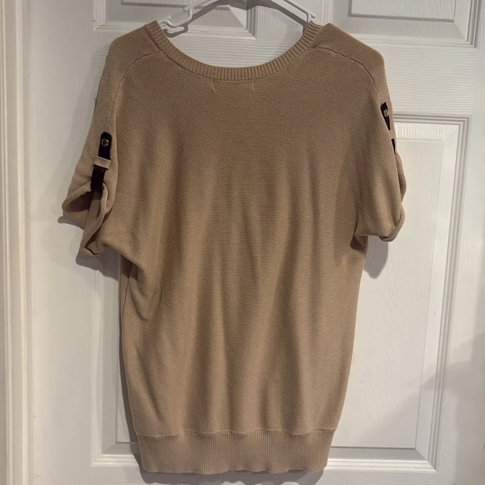 Michael Kors Tan V-Neck Blouse